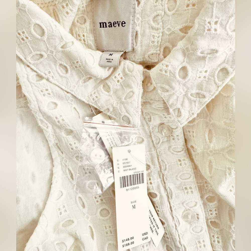 Anthropologie Maeve Halter Eyelet Mini Dress Medium NWT - Picture 8 of 10